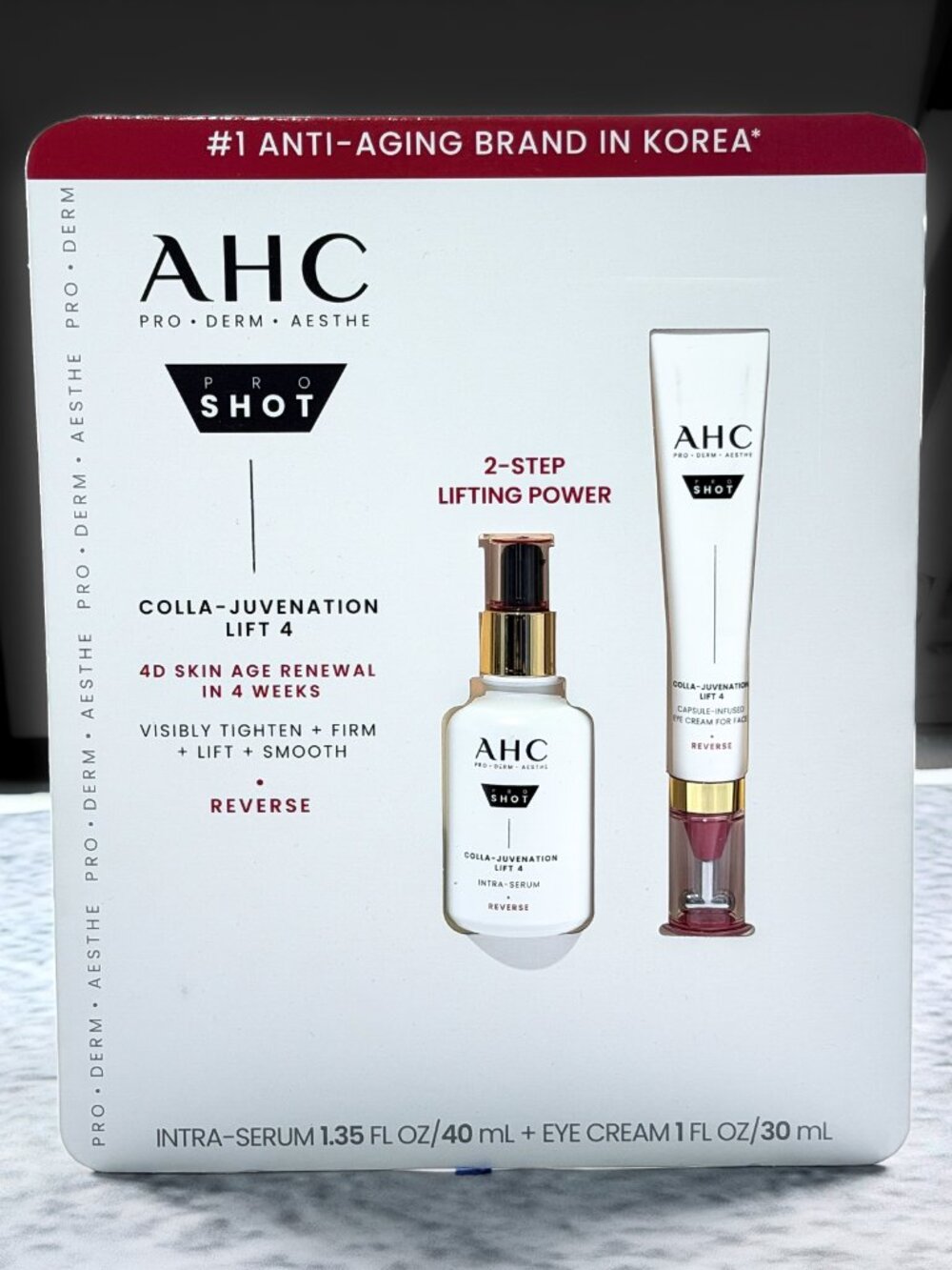 AHC Pro Shot Colla-Juvenation Serum & Eye Cream 2-Piece Skincare Set SEALED NEW